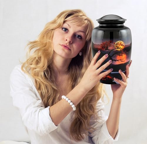 Elegant Tree Urn for Cremation Ashes Midnight Boat Design 200LB Capacity