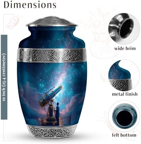 Telescope Urn for Adult Ashes - 10 Inch Cremation Urn