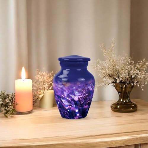 Purple Butterfly Urns for Human Ashes 3 Inch Mini Keepsake