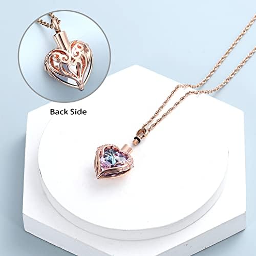 Shajwo Cremation Jewelry Angel Wing Heart Urn Necklace for Ashes