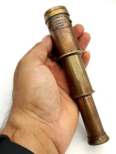 Nautical Brass Spyglass Telescope with Wood Box