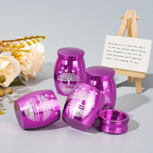 Mini Urns for Ashes Keepsake Set of 4 Purple