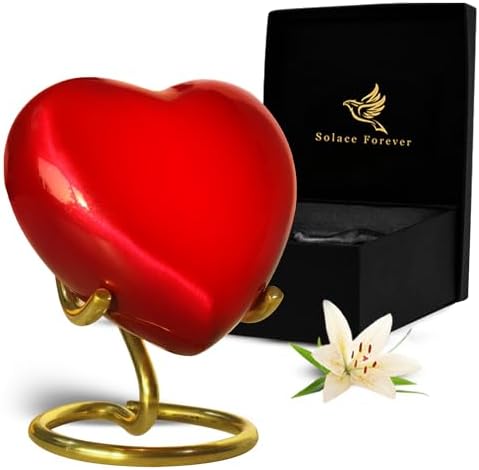 Heart Urn - Small Cremation Urn with Stand for Human Ashes