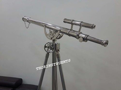 Nautical Brass Telescope with Chrome Finish and Tripod