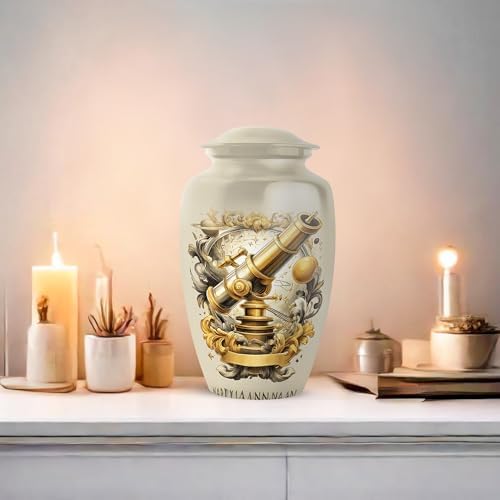 Telescope Urn for Ashes - 10 Inch White Memorial Decor