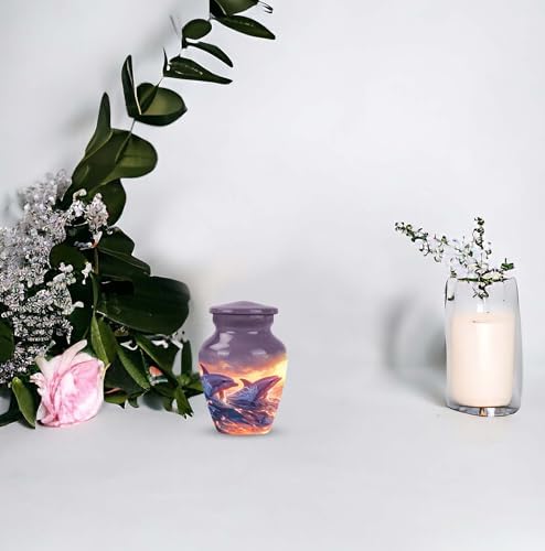 Dolphin Urn for Human Ashes - 3 Inch Cremation Keepsake for Women