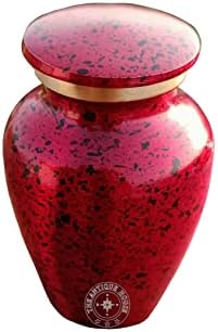 Celebration of Life Mini Red Cremation Urn with Velvet Case