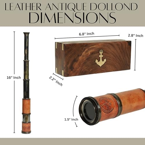 Vintage Brass Telescope with Leather Wrap by Dollond London