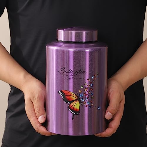 Purple Butterfly Cremation Urn for Women Up to 220 lbs