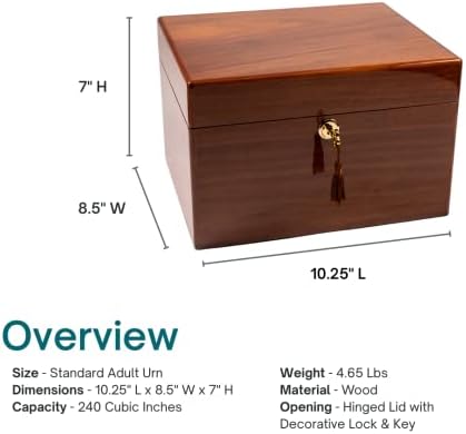Devotion Walnut Cremation Urn for Ashes