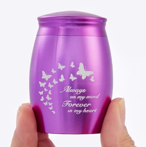 Mini Purple Butterfly Ash Urn for Women 27x17 Inch