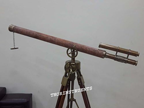 Vintage Royal Solid Brass Marine Telescope with Tripod Stand