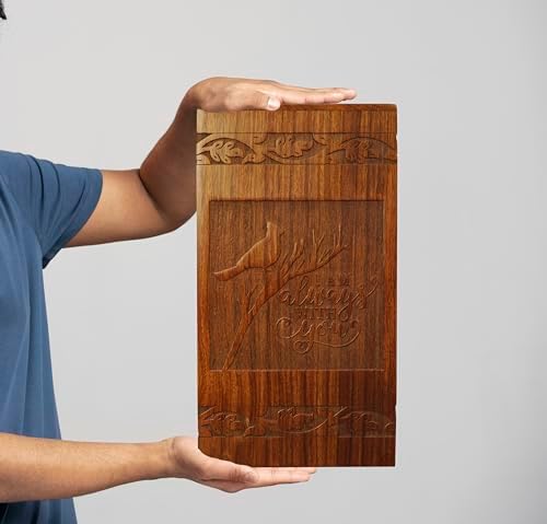 Ziya Cardinal Wooden Urn for Human Ashes Large Adult Cremation Urn with Satin Bag