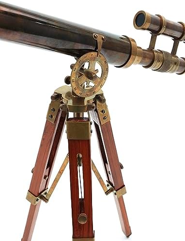 Double Barrel Victorian London 14 Brass Telescope with Tripod Stand