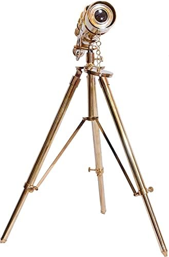 Nautical Handmade Brass Telescope with Tripod Stand