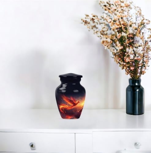 Cremation Urn with Phoenix Design and Firebird Decoration