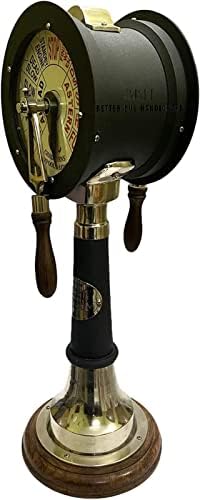 Nautical Brass Telegraph with Wooden Base for Decor