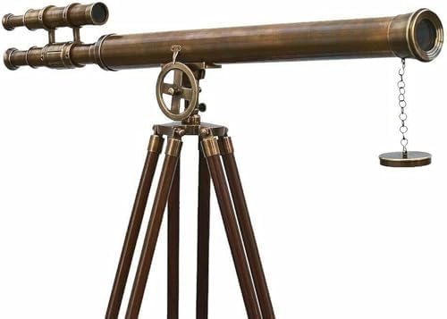 V19 Antique Brass Telescope with Adjustable Stand