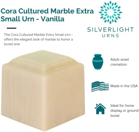 Cora Vanilla Cultured Marble Urn - Extra Small