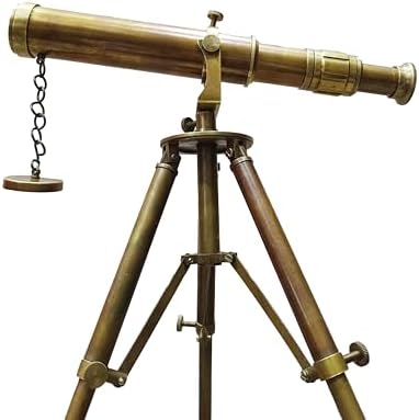 Vintage Antique Brass Telescope with Tripod Stand