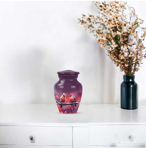 Cardinal Decorative Urns Set of 4 - Black Ash Urns for Cremation