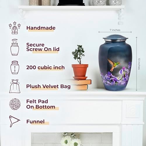 Trupoint Memorials Gray Hummingbird Cremation Urn