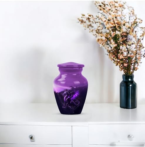 Purple Dragon Keepsake Urns Mini Urn for Human Ashes 3 Inch Size Set of 1