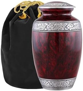 Elegant Adult Cremation Urn Dignity Cherry Red