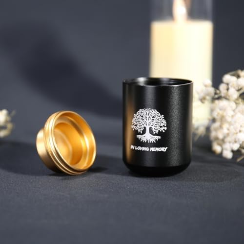 Mini Urn for Ashes Brown Aluminum Tree of Life