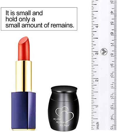 Dletay 157 Inch Mini Urn for Ashes Stainless Steel Keepsake Memorial Holder - My Dad My Hero My Angel