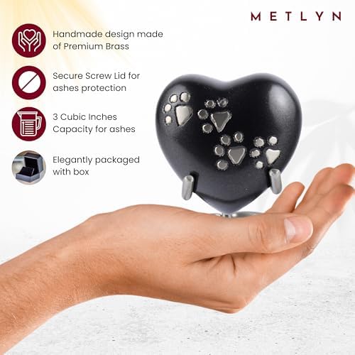 Pet Urn Heart - Small Cremation Urn for Ashes Decorative Urns for Keepsakes