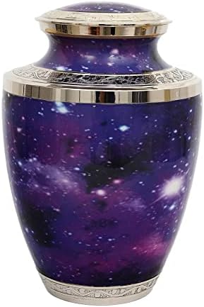 Elegant Purple Brass Cremation Urn for Human Ashes