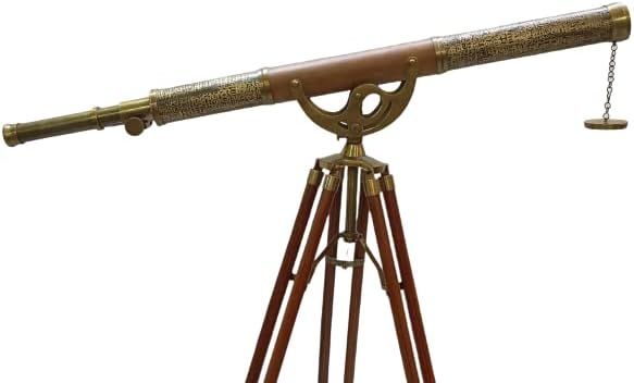 Vintage Anchor Master Floor Standing Telescope 62 Wooden Stand