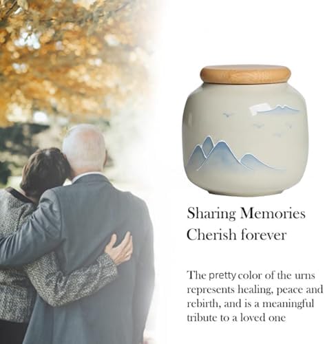 Small Urn for Human Ashes - Ceramic 3 Inch Memorial Keepsake