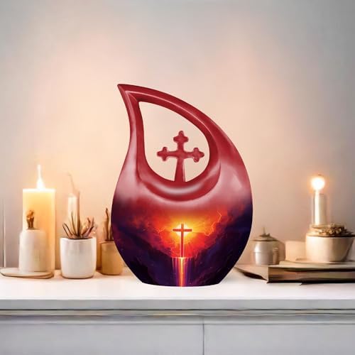 Cross Funeral Urns for Adult Ashes - 10 Inch Decorative