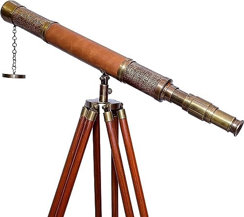Vintage Handmade Brass Telescope Decor