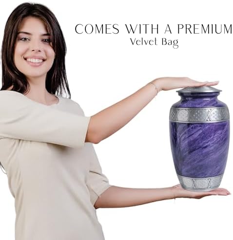 YATSKIA Purple Cremation Urn For Adult Ashes