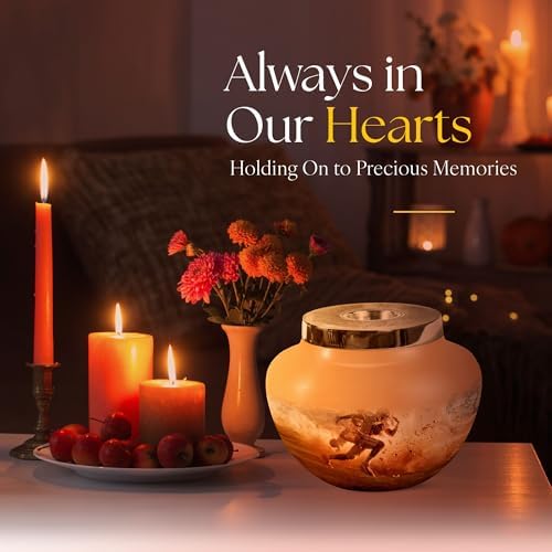 Football Cremation Urn for Couples - 7 Inch Decorative Urn