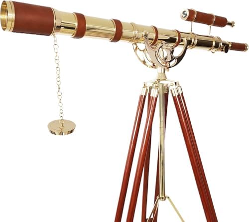 Vintage Marine Brass Telescope with Adjustable Tripod