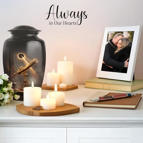 Telescope Memorial Urns for Human Ashes - Large Black 10 Inch Urn