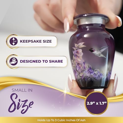 Spiritwind Purple Hummingbird Keepsake Urn
