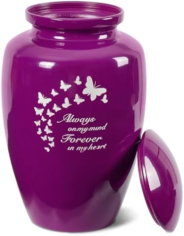 LINES ARTE Purple Butterfly Cremation Urn for Adults