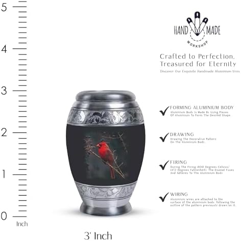 Winter Cardinal Mini Urns For Cremation - Pack Of 2