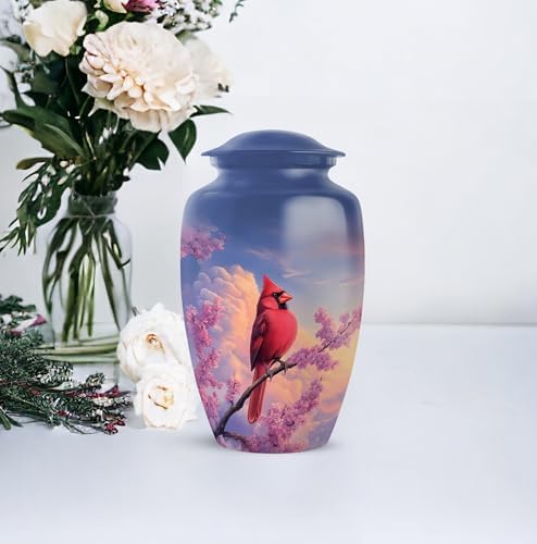 Yatskia Purple Cardinal Bird Cremation Urn for Adult Ashes