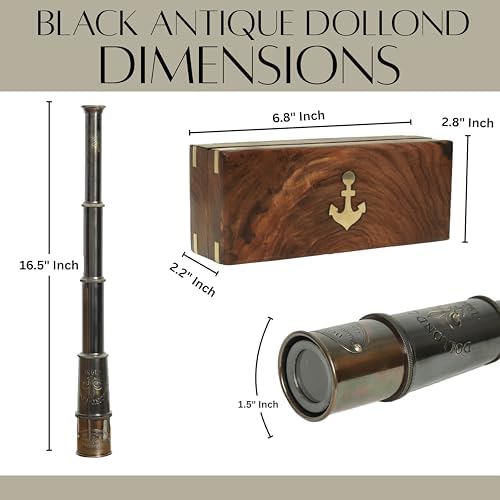 1920 Dollond London Brass Telescope with Wooden Box