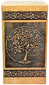 Handcrafted Wooden Cremation Urn with Celtic Cross Design