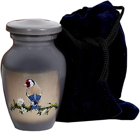 HLC Bird Small Keepsake Urn with Velvet Box Bag