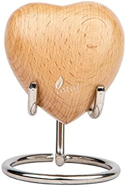 INTAJ Wooden Heart Urn for Human Ashes
