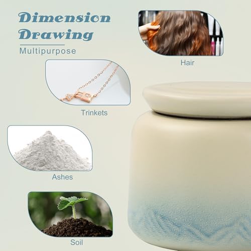 Small Ceramic Urn for Human Ashes - Beige Keepsake Memorial Urn