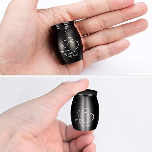 Dletay 157 Inch Mini Urn for Ashes Stainless Steel Keepsake Memorial Holder - My Dad My Hero My Angel